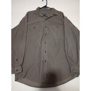 Patagonia Button Up Shirt Mens L Gray Bluffside Micro Corduroy Long Sleeve